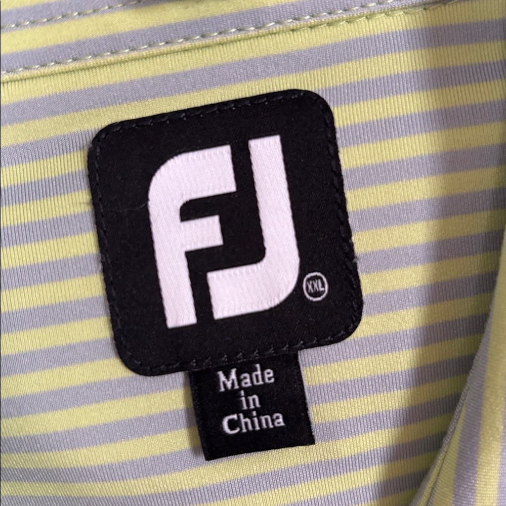 FootJoy Mens Golf Polo Shirt Size XXL Short Sleeve Stripe Green/Gray - Picture 2 of 6